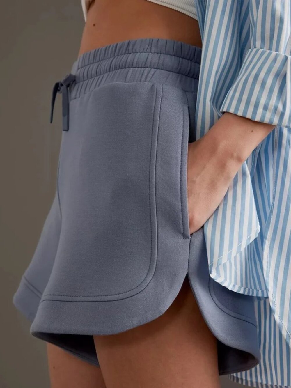 Varley Ollie High-Rise Short 3.5'', X-Small, Stone Blue, NWT